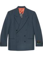 Gucci Drill Jacket With Sartorial Labels - Blue