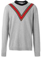 Stella Mccartney V-stripe Sweater, Men's, Size: Small, Grey, Cashmere/wool/polypropylene