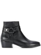 Albano Strap-embellished Ankle Boots - Black