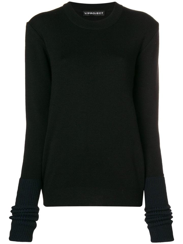 Y / Project Ribbed Trim Sweater - Black