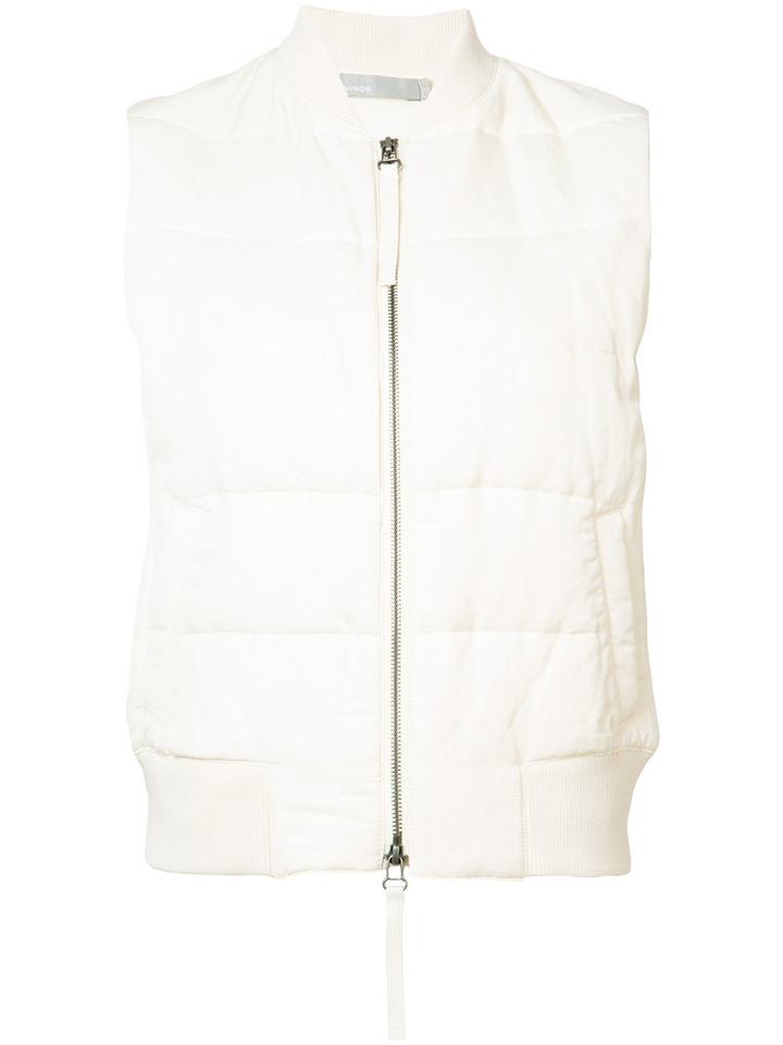 Vince - Padded Gilet - Women - Cotton/linen/flax/acrylic/wool - S, White, Cotton/linen/flax/acrylic/wool