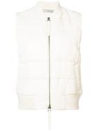 Vince - Padded Gilet - Women - Cotton/linen/flax/acrylic/wool - S, White, Cotton/linen/flax/acrylic/wool