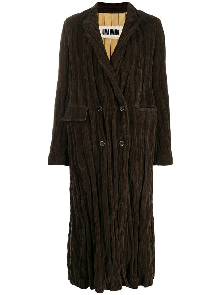Uma Wang Oversized Double-breasted Coat - Brown