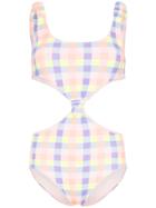 Paper London Barbuda Cut-out Gingham Swimsuit - Orange