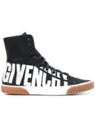 Givenchy Logo Print Hi-top Sneakers - Black