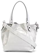 Tod S Flower Tote, Women's, Grey, Leather