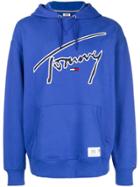 Tommy Jeans Logo Embroidered Hoodie - Blue