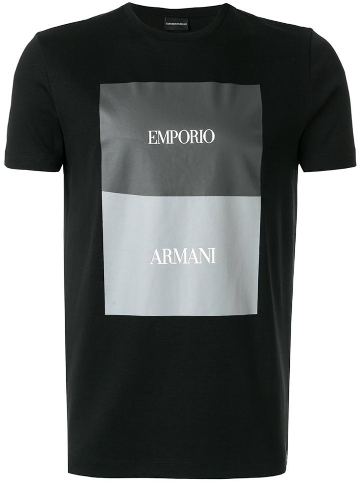 Emporio Armani Colour Block Logo T-shirt - Black