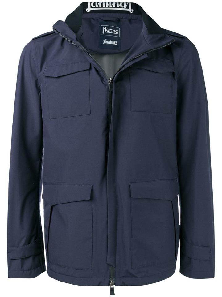 Herno Concealed Fastening Zip Jacket - Blue