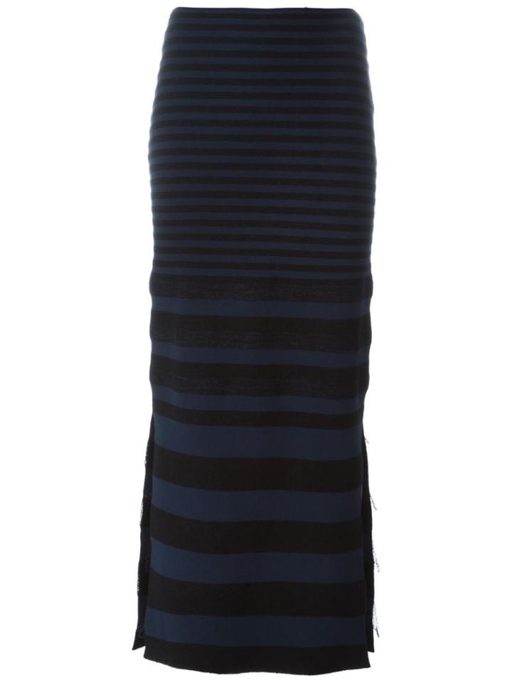 Ports 1961 Striped Knitted Skirt, Women's, Size: M, Blue, Silk/polyamide/polyester/viscose