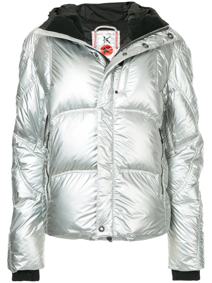 Kru Padded Hooded Jacket - Metallic