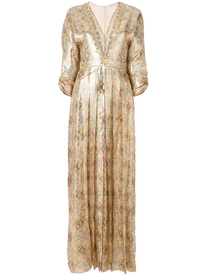Vilshenko Pleated Patterned Dress - Nude & Neutrals