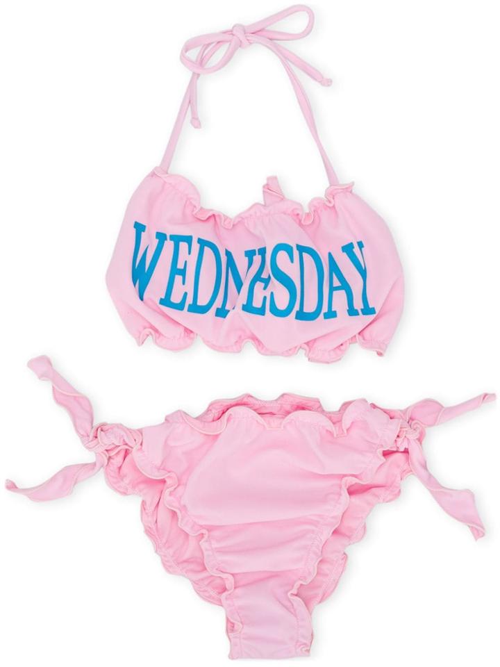 Alberta Ferretti Kids Teen Wednesday Print Bikini - Pink