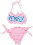 Alberta Ferretti Kids Teen Wednesday Print Bikini - Pink