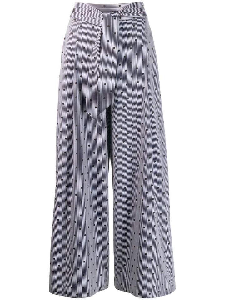Karl Lagerfeld Karl Dots Wide Leg Trousers - Blue