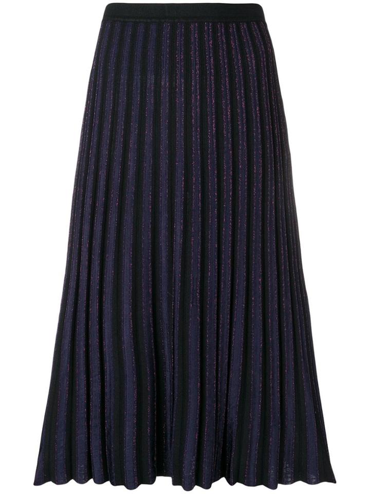 Dvf Diane Von Furstenberg Pleated Midi Skirt - Black