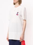 Yves Saint Laurent Vintage Logo Embroidered Knitted Top - White