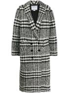 Redemption Checked Double-breasted Coat - Black