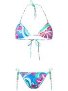 Emilio Pucci Printed Halterneck Bikini - Blue