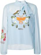 Red Valentino Embroidered Blouse - Blue