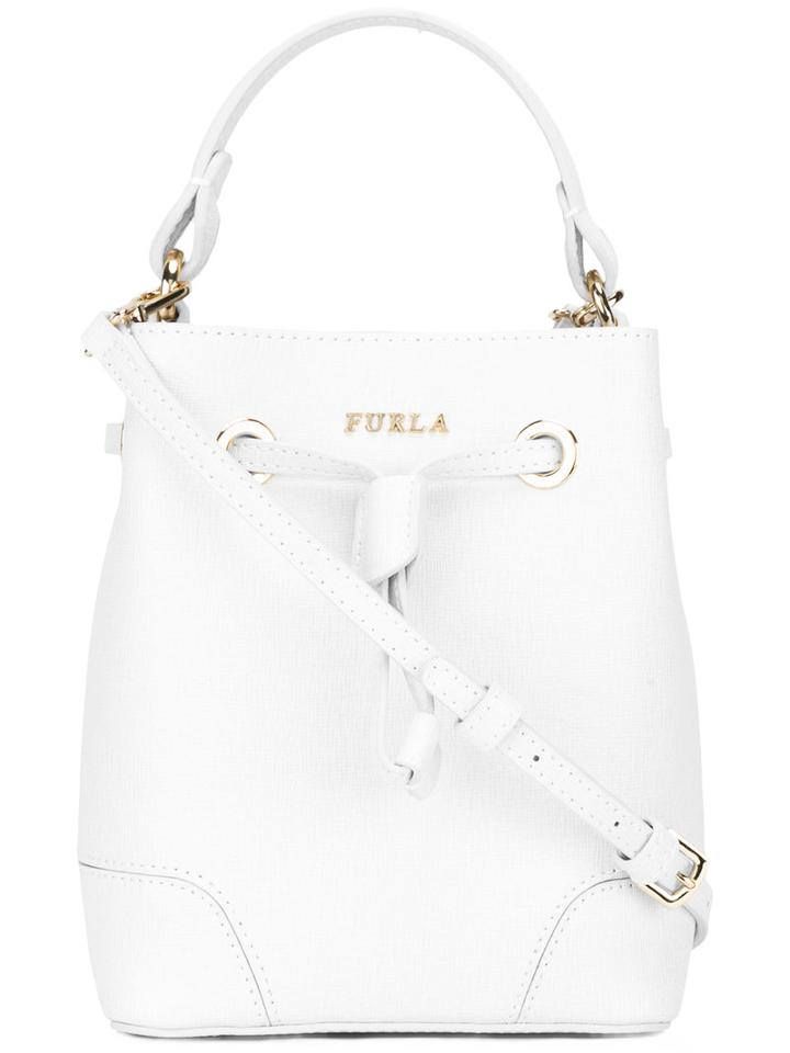 Furla Bucket Cross Body Bag, Women's, White, Calf Leather