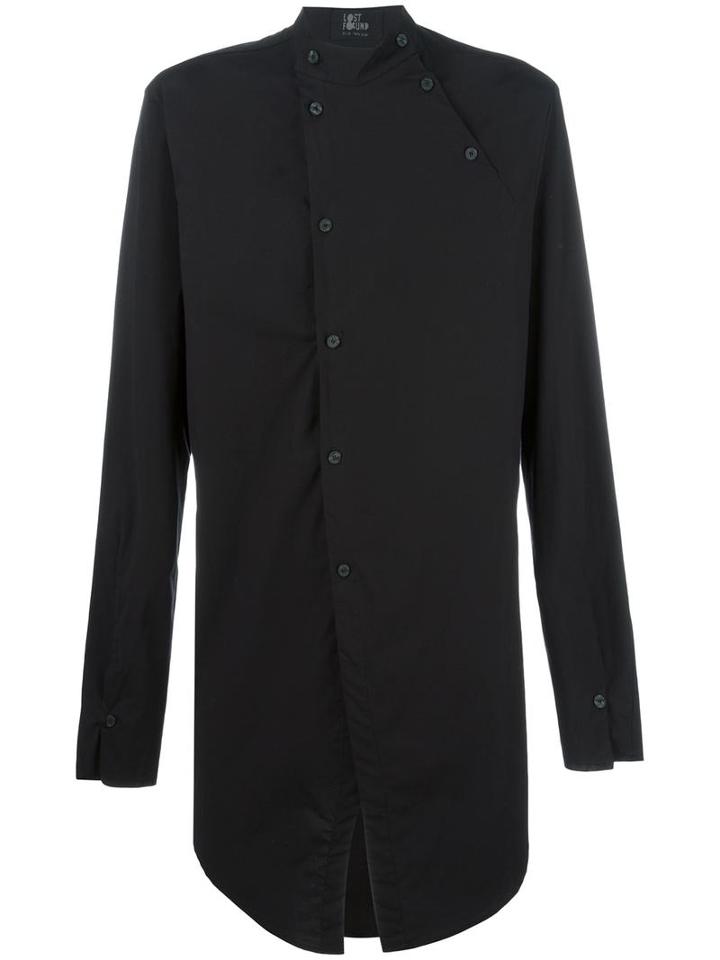 Lost & Found Ria Dunn Double Placket Shirt, Men's, Size: Medium, Black, Cotton/spandex/elastane