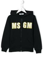 Msgm Kids Logo Print Hoodie, Boy's, Size: 6 Yrs, Blue