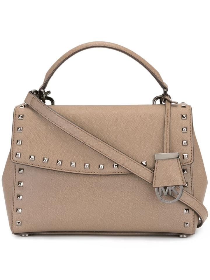 Michael Michael Kors Small 'ava' Studded Satchel, Women's, Brown