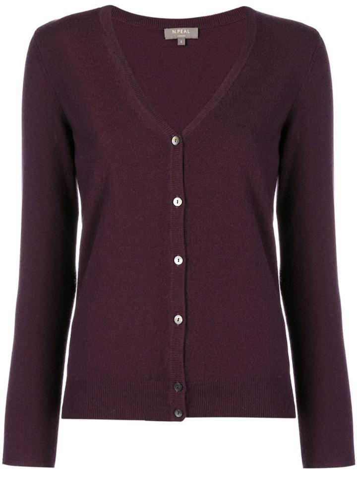 N.peal V Neck Knitted Cardigan - Pink