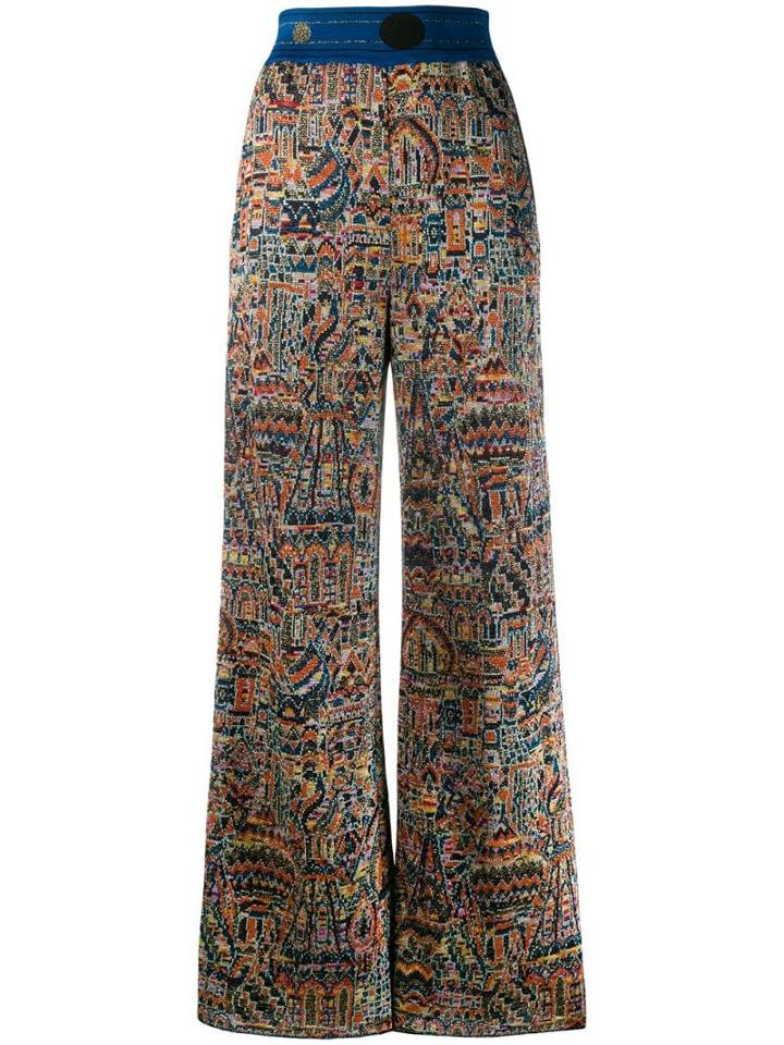 Missoni Woven Wide Leg Trousers - Blue