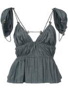 Y / Project Open Back Blouse - Grey