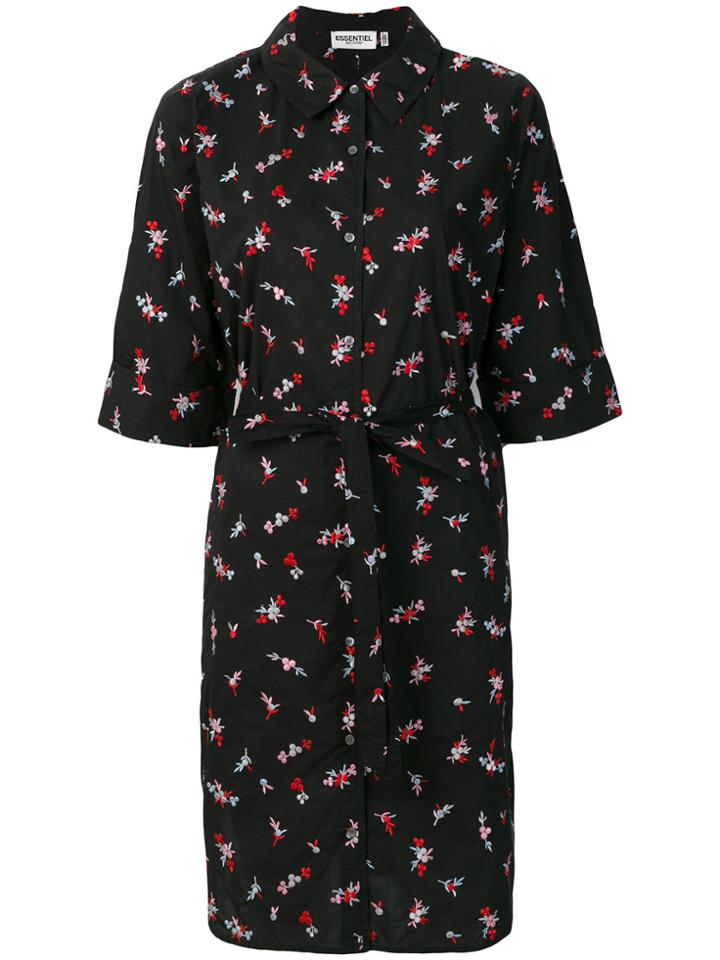 Essentiel Antwerp Oversized Floral Shirt Dress - Black