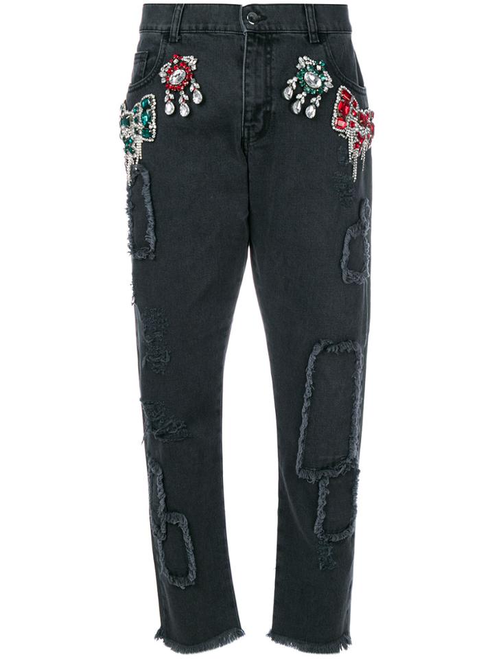 Marco Bologna Embellished Boyfriend Jeans - Black