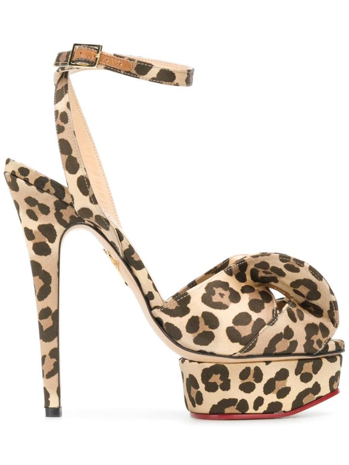 Charlotte Olympia Leopard Print Platform Sandals - Brown