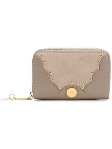 See By Chloé Scalloped Edge Wallet - Neutrals