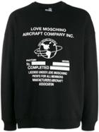 Love Moschino Aircraft Print Sweatshirt - Black