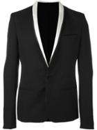 Haider Ackermann Contrasting Shawl Lapel Blazer, Men's, Size: 48, Black, Silk/cotton/virgin Wool