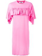 Msgm - Ruffled Trim Dress - Women - Cotton/polyester - Xs, Pink/purple, Cotton/polyester