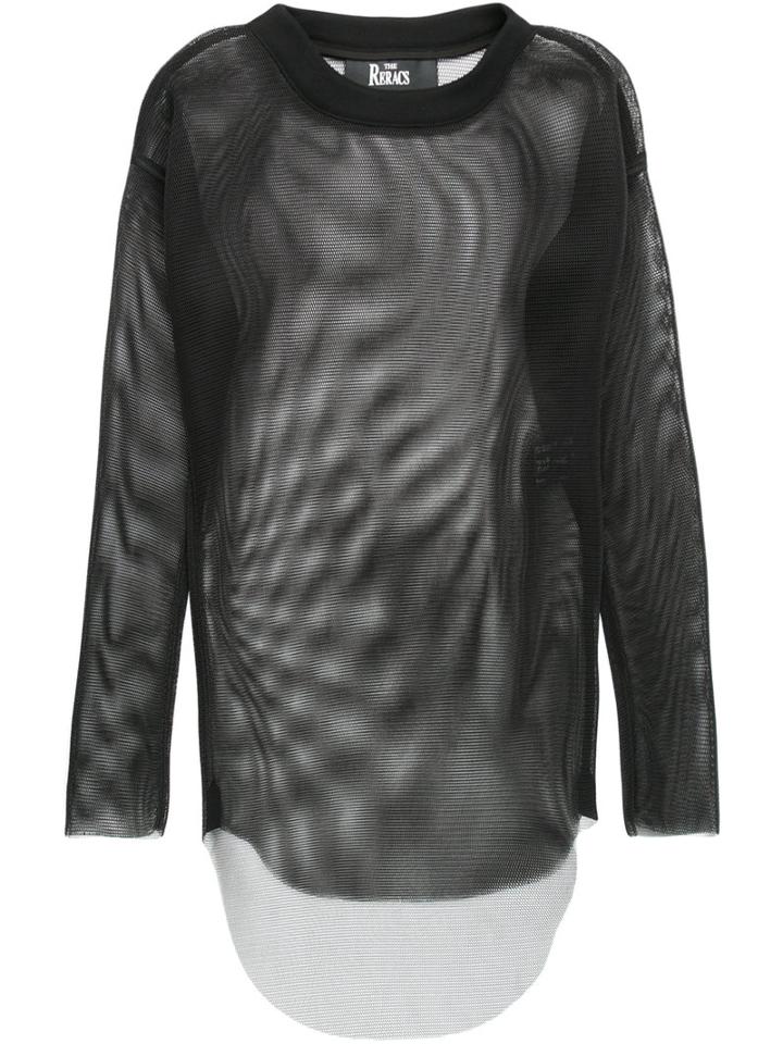 The Reracs - Perforated Long Sleeve Top - Women - Polyester - One Size, Black, Polyester