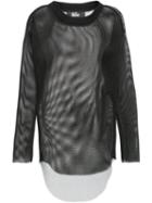 The Reracs - Perforated Long Sleeve Top - Women - Polyester - One Size, Black, Polyester