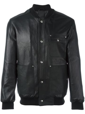 Omc Hypepusher Bomber Jacket, Men's, Size: 50, Black, Leather/acetate/viscose