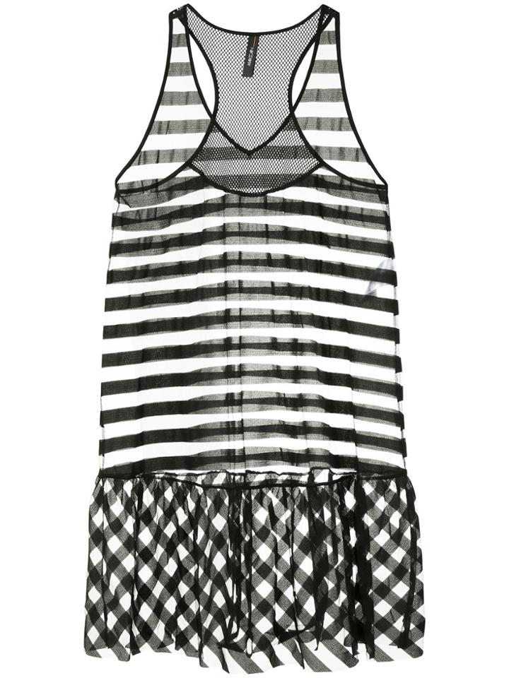 Marc Cain Sheer Striped Flared Dress - Black
