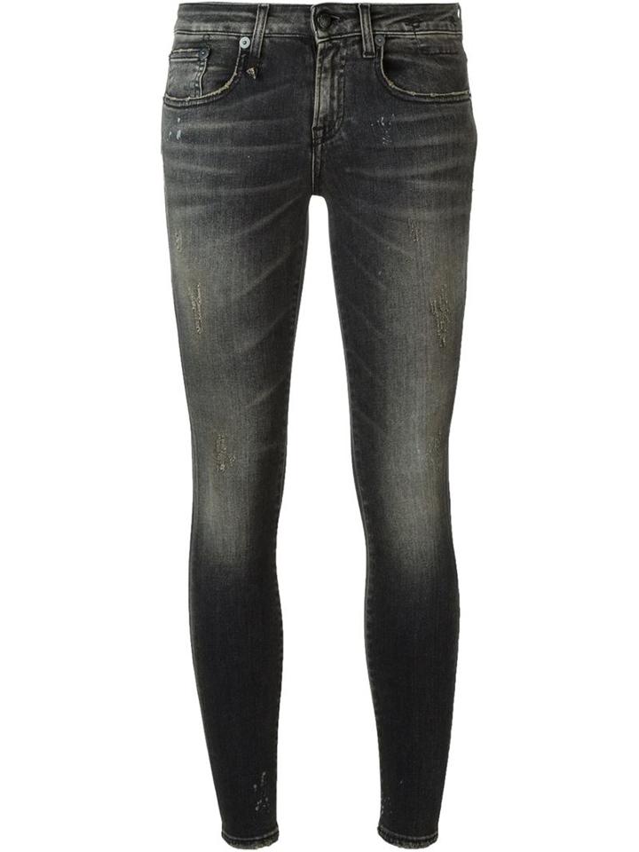 R13 Classic Skinny Jeans, Women's, Size: 27, Black, Cotton/polyester/spandex/elastane