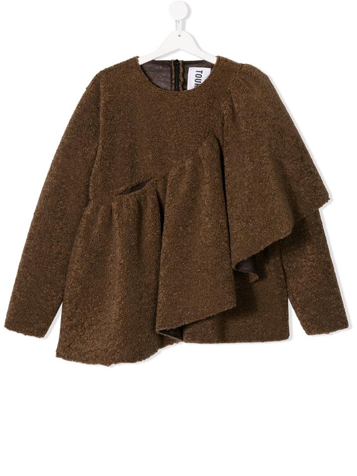 Touriste Teen Mimosa Faux Shearling Top - Brown