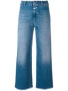 Closed Frayed Wide Leg Jeans, Women's, Size: 29, Blue, Cotton/spandex/elastane