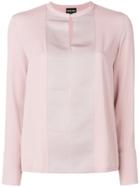 Giorgio Armani Mandarin Collar Blouse - Pink & Purple