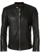 S.w.o.r.d 6.6.44 Mandarin Collar Motorcycle Jacket - Black