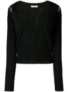 Twin-set V Neck Knit Sweater - Black