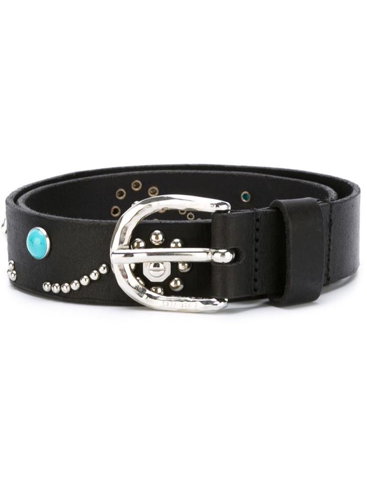 Diesel Turquoise Studded Buckle Belt