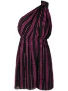 Saint Laurent Star Print Asymmetric Dress - Black